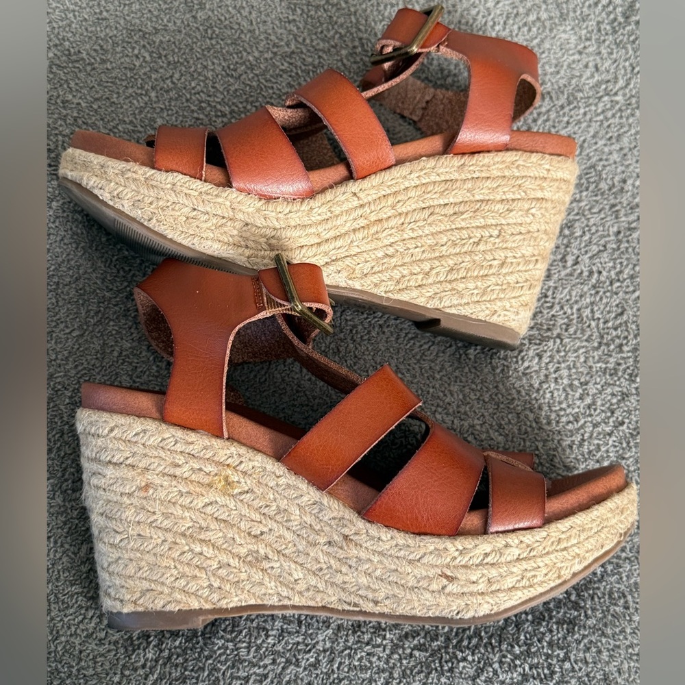 MIA brown espadrille wedges